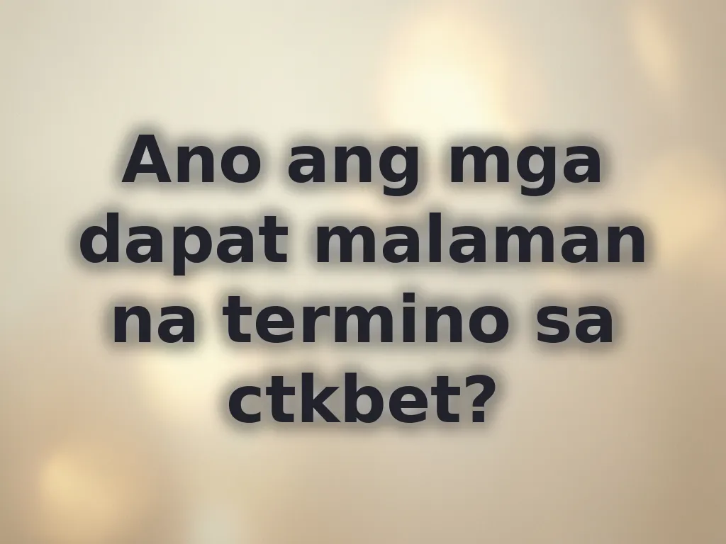 Casino terms